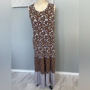 Land’ End Dress brown with pattern